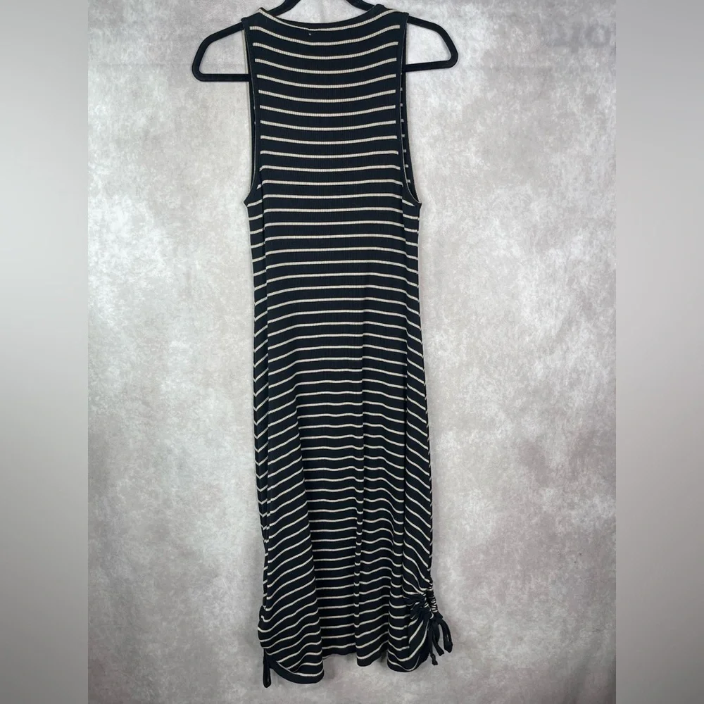 Proenza Schouler White Label Striped Ribbed-Knit Sleeveless Dress In Black Sz L - Picture 6 of 10